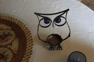 Metal Owl Tealight Votive Candle Holder w/Glass Candle Holder (2 available) - Picture 1 of 13