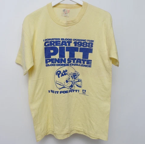 Vintage 80s University Pittsburgh Pitt Panthers T Shirt  Football Single Stitch Cover
