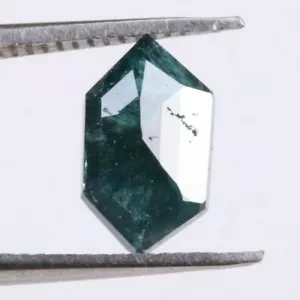 2.39Cts Hexagon Shape Rose Cut Loose Diamond, Natural Blue Diamond 11.44mm P46 - Foto 1 di 10