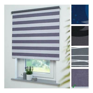 Liedeco Springrollo Seitenzugrollo Dekor Maß Fenster Türen Streifen lichtgrau - Bild 1 von 13