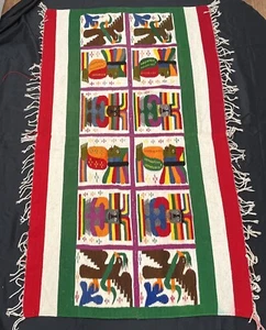 MANTA/ALFOMBRA TEJIDA Arte Popular MEXICANO Azteca - Imagen 1 de 22
