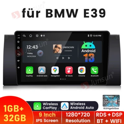 DAB+ Android 13 Autoradio Carplay GPS Navi BT RDS WIFI Für BMW 5er E39 7er E38 - Bild 1 von 4