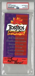 TOM OSBORNE SIGNED 1996 FIESTA BOWL TICKET PSA DNA W/ 1995 NATIONAL CHAMPS INSC - Picture 1 of 1