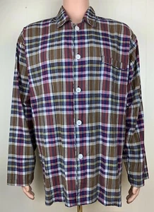 RALPH LAUREN Polo Men’s Sleep Shirt Button Pajamas Sz M Plaid Sleepwear - Picture 1 of 5