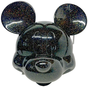 Nuevo Cartera Disney Loungefly Mickey Head Face Negra Iridiscente Brillo Carcasa Dura - Imagen 1 de 10