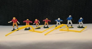 1974 Wilton Football Cake Toppers 7 Red & Blue Players, 2 Goal Posts, Hong Kong - Picture 1 of 9