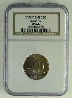 2005-D SMS 25C MS66 KANSAS QUARTER NGC - Image 1 of 4