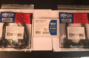 Tripp-Lite VGA/SVGA Switch -2 Port B112-002 & 2 Monitor Gold Cables P512-006 - Picture 1 of 3