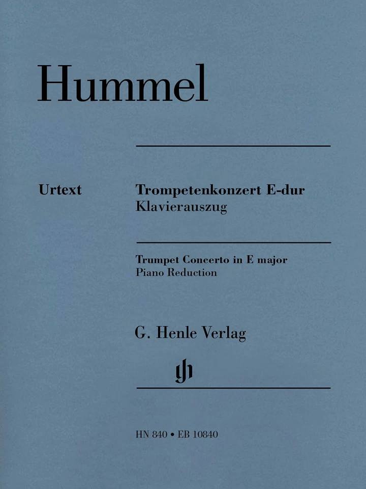 Hummel Trumpet Concerto in E Major Eb C Bb Piano Henle Urtext Sheet Music Book - Image 1 of 1