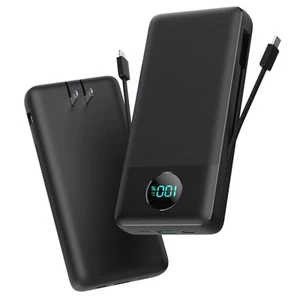 Portable Charger 33800mAh USB C Power Bank with Built-in Cables & AC Wall Plu... - Picture 1 of 7