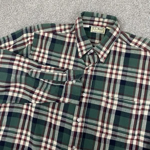Camicia vintage LL Bean flanella uomo LT alta Freeport Maine made in USA anni 90 a quadri usata in ottime condizioni - Foto 1 di 10