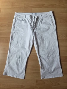 Sommerhose 3/4 Länge Jeans Style Gr 48 Masse beachten Weiss Stretch Strass - Bild 1 von 3