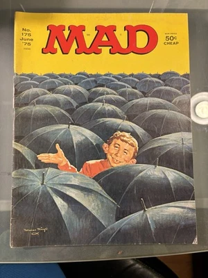 Mad Magazine June 1975 Number 175 Vintage Alfred E Neuman Umbrellas - Image 1 of 2