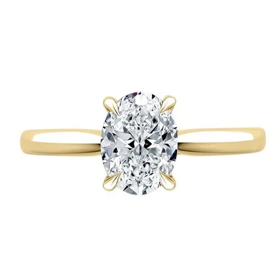 18k MultiTone Gold 1.62 Ct Oval Cut IGI Certified Lab Grown Diamond Wedding Ring - Image 1 of 4