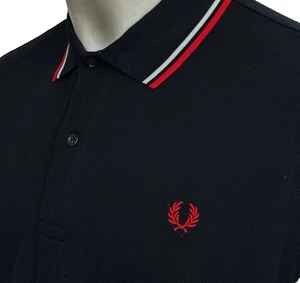 Fred Perry | Polo Manga Corta M1200 Piqué XL (Azul Marino) Mod Scooter Ska Skins - Imagen 1 de 7