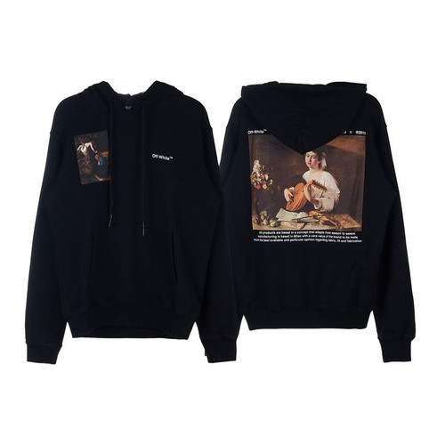 OFF WHITE Felpa con cappuccio uomo Off White stampa Caravaggio con coulisse 37057137