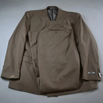 NEW Vinci 52L 46x38 Tan Brown Double Breasted Mens Jacket Pants Suit - Image 1 of 4
