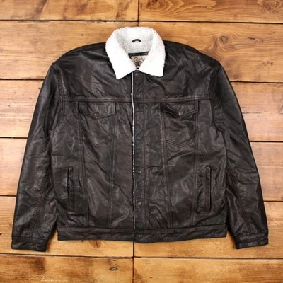 Vintage Cripple Creek Leather Jacket XL Fleece Lined Brown - Image 1 of 4