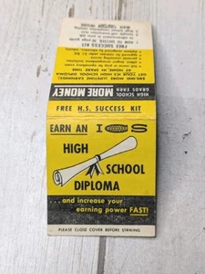 Vintage Matchbook Cover ICS Highschool Diploma Mail Coupon - Picture 1 of 3
