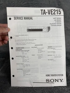 Sony TA-VE215 Service Manual System Amplifier - Picture 1 of 5