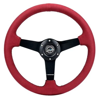 NRG Innovations RST-037MB-BUA 3-Spoke Suede Burgundy Steering Wheel - Image 1 of 3