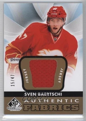 2012-13 SP Game Used Edition Authentic Fabrics Gold /47 Sven Baertschi Rookie RC - Image 1 of 2