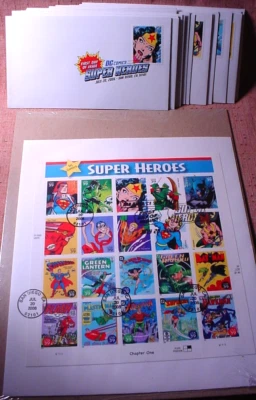 DC Super Heroes First Day Sheet & Set Of 20 FDC Envelopes - July 20, 2006 - Image 1 of 4