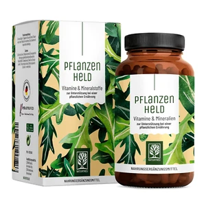 Pflanzenheld  Vegan Multivitamin Kapseln Vitamin A B12 Eisen Calcium NATURTREU® - Bild 1 von 9