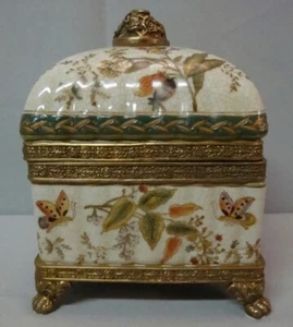 Box Schmetterling Art Deco Stil Art Nouveau Jugendstil Stil Porzellan Bronze - Bild 1 von 6