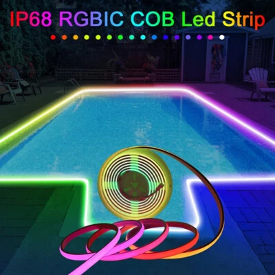 IP68 Waterproof Addressable Dream Color COB Strip Light Outdoor Pool Strip Light - Image 1 of 4