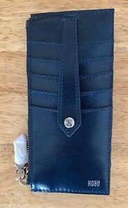 NWT Women's Hobo International Leather Card Case Wallet, Linn, Sapphire Blue