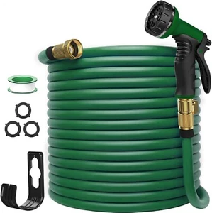 Garden Hose 125FT, Lightweight & Flexible Water Hose with 10Pattern Nozzle green - Picture 1 of 6
