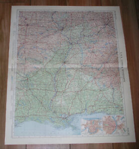 1957 VINTAGE MAP OF LOUISIANA NEW ORLEANS MISSISSIPPI ARKANSAS SCALE 1:2,500,000