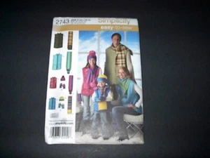 Simplicity Pattern 2743 Unisex Child, Adult Vest, Hat, Scarves, Mittens XS~XL - Picture 1 of 3