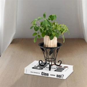 13cm Metal Flower Pot Holder Tall Plant Stand Indoor/Outdoor Display Rack Black - Picture 1 of 10