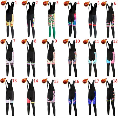 Miloto Cycling Winter Bibs Women's Padded Fleece Thermal Bib Pants Tights S-XXXL - Image 1 of 3