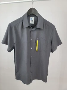 Salomon Advanced Skin Active Dry Button Down Gray Shirt Outdoor Mens Size S - Picture 1 of 6