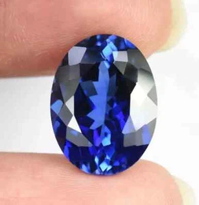 Gemma sfusa certificata forma ovale ceylon zaffiro blu naturale 7,60 ct - Foto 1 di 9