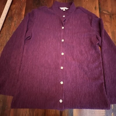 Туника для путешествий Smith женщин кнопка спереди верхний фиолетовый длинным рукавом группы воротник маленький - Изображение 1 из 4