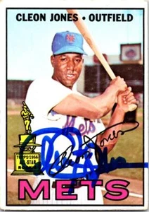 Cleon Jones handsignierte Baseballkarte (New York Mets) 1967 Topps Rookie Cup #165 - Bild 1 von 1