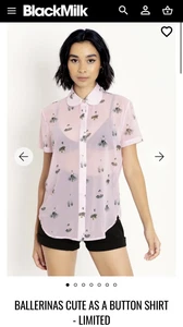 Blackmilk BALLERINAS CUTE AS A BUTTON SHIRT- LIMITED (12) - Picture 1 of 3