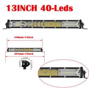 8D 13INCH 120W Ultra SLIM LED Work Light Bar Combo Offroad Driving Car ATV Truck - Picture 1 of 10
