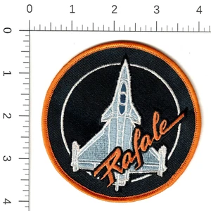 Dassault Rafale Patch Round Black Orange Fighter Jet flown by French Airforce - Picture 1 of 2