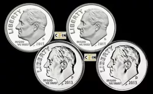 2013 S,S,P,D Dimes Silver Proof S Proof Denver FDC e Philly FDC Roosevelt Dimes - Foto 1 di 2