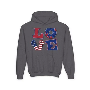 (Love America Design) Hooded Sweatshirt - Picture 1 of 7