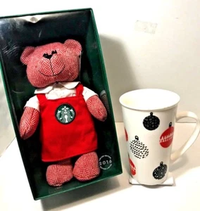 Starbucks 2016 Barista Bearista Peluche Nuevo en Caja y Adorno de Navidad Taza Alta Regalo - Imagen 1 de 6