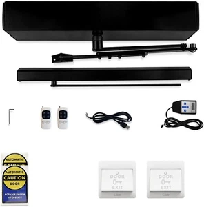 Automatic Black Swing Door Operator Electric with Hardwired Plastic Push Button - Picture 1 of 9
