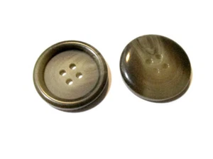 2 x Knopf braun melliert Kunststoffknöpfe 15 mm  Nähen Handarbeit Mantelknopf - Bild 1 von 1