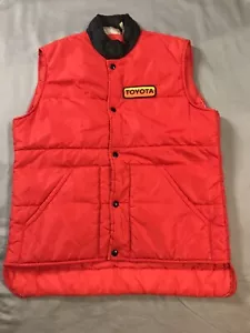 Vintage Toyota Puffer Weste Jacke Herren Medium Rot Racing Rally - Bild 1 von 24