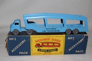 MATCHBOX LESNEY ACCESSORY PACK A-2 BEDFORD CAR TRANSPORTER RARE GPW W/ STAMPED - Picture 1 of 11